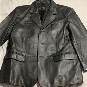 Jones New York Black Leather Blazer